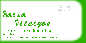 maria vitalyos business card